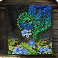 Vanuatu Malampa Province Premium Quilt Hibiscus Tribal Polynesian Tattoo Ver Gradient LT9 - Polynesian Pride