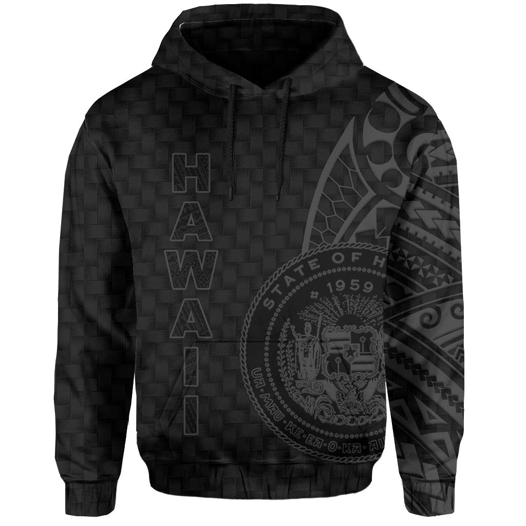 Hawaii Polynesian Hoodie Gray Emboss Style - Polynesian Pride
