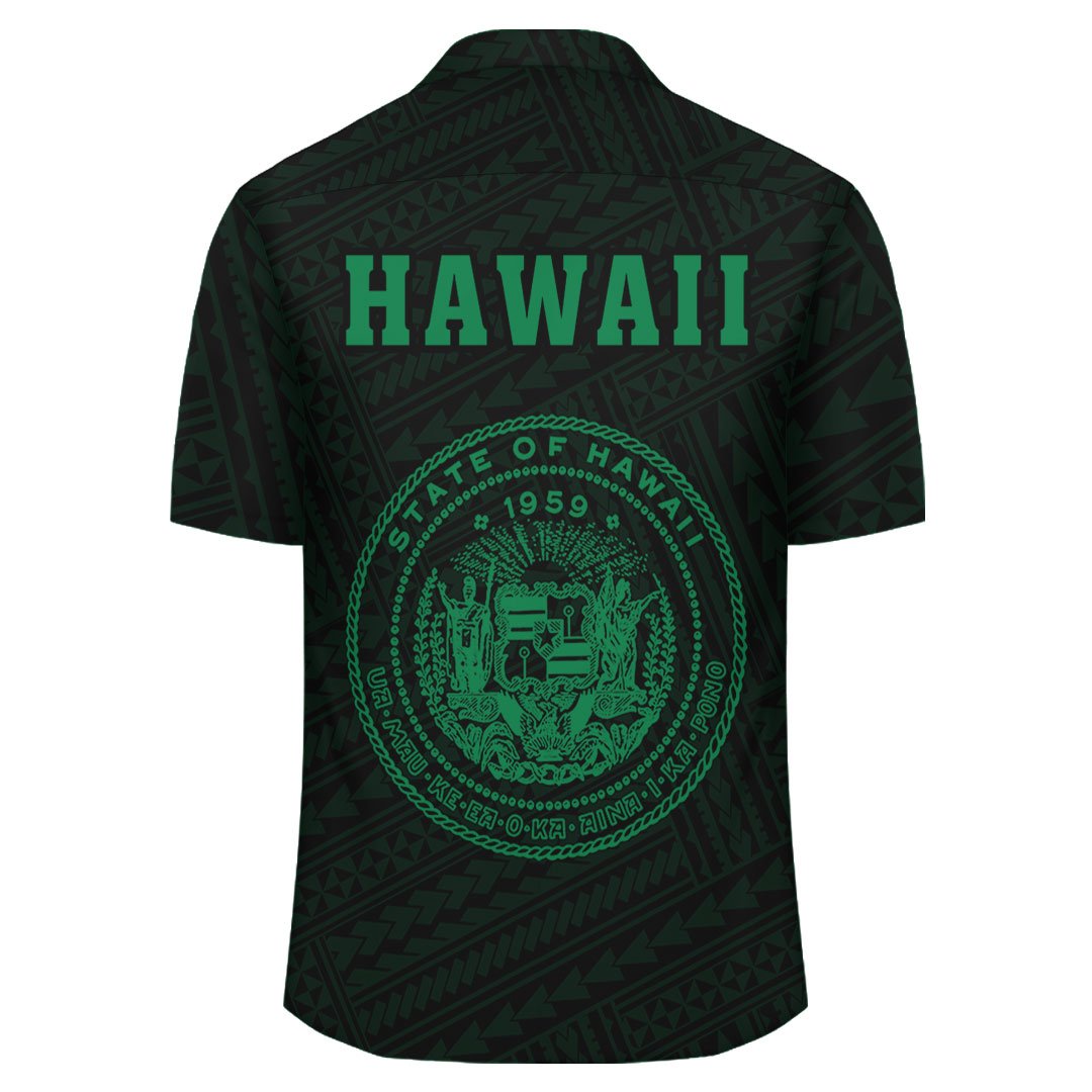 Kakau Polynesian Coat Of Arms Hawaii Shirt - Green - Polynesian Pride