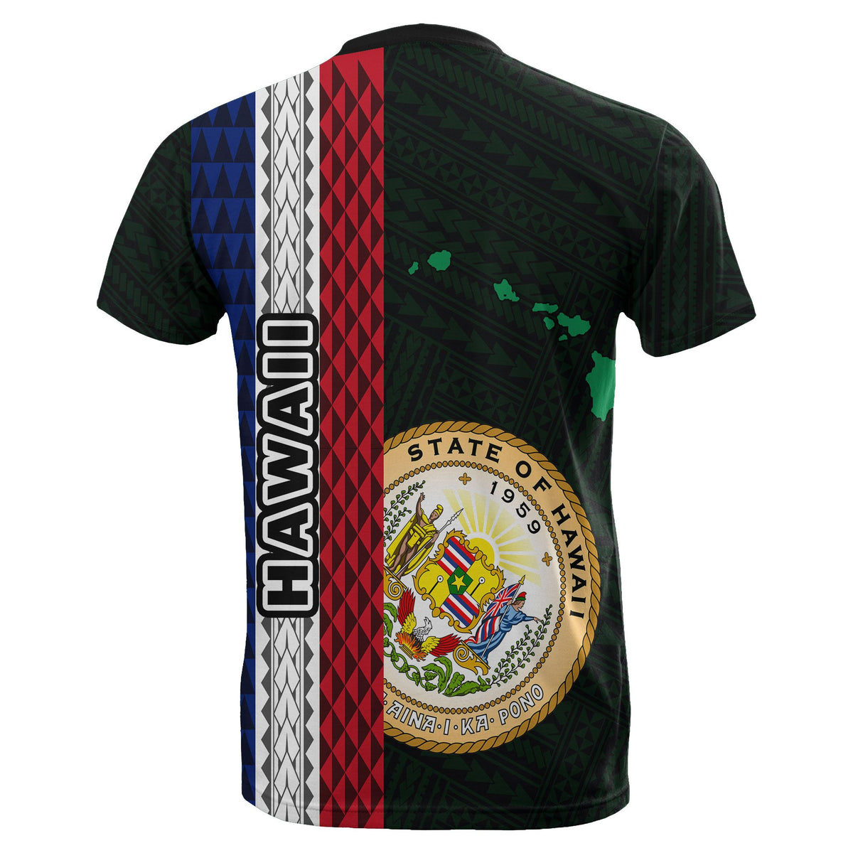 Hawaii Polynesian Seal of Hawaii T Shirt Hawaii Culture Green - Polynesian Pride