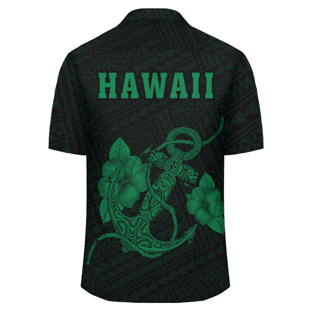 Kakau Polynesian Anchor Hawaii Shirt - Green - Polynesian Pride