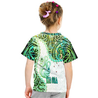 New Zealand Maori T Shirt Aotearoa Manaia Green Paua Shell Kia Ora LT9 - Polynesian Pride