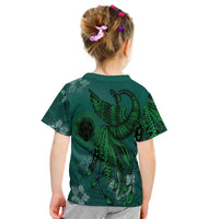Northern Mariana Islands Custom T Shirt Polynesian Phoenix Bird, Fairytales Bird Green - Polynesian Pride