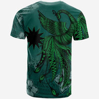 Nauru T Shirt Polynesian Phoenix Bird, Fairytales Bird Green - Polynesian Pride