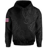 Personalized Hawaii Map Polynesian Warrior Ikaika Hoodie William Style Grey - Polynesian Pride