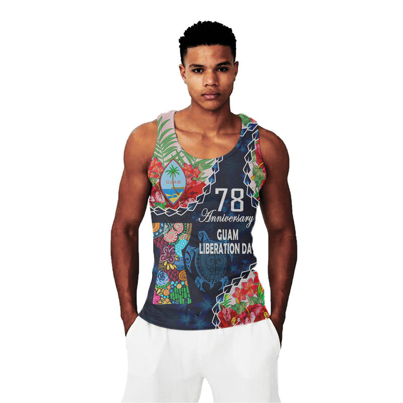 Guam Liberation Day Men Tank Top Latte Stone Hibiscus Painting LT9 - Polynesian Pride