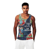 Guam Liberation Day Men Tank Top Latte Stone Hibiscus Painting LT9 - Polynesian Pride