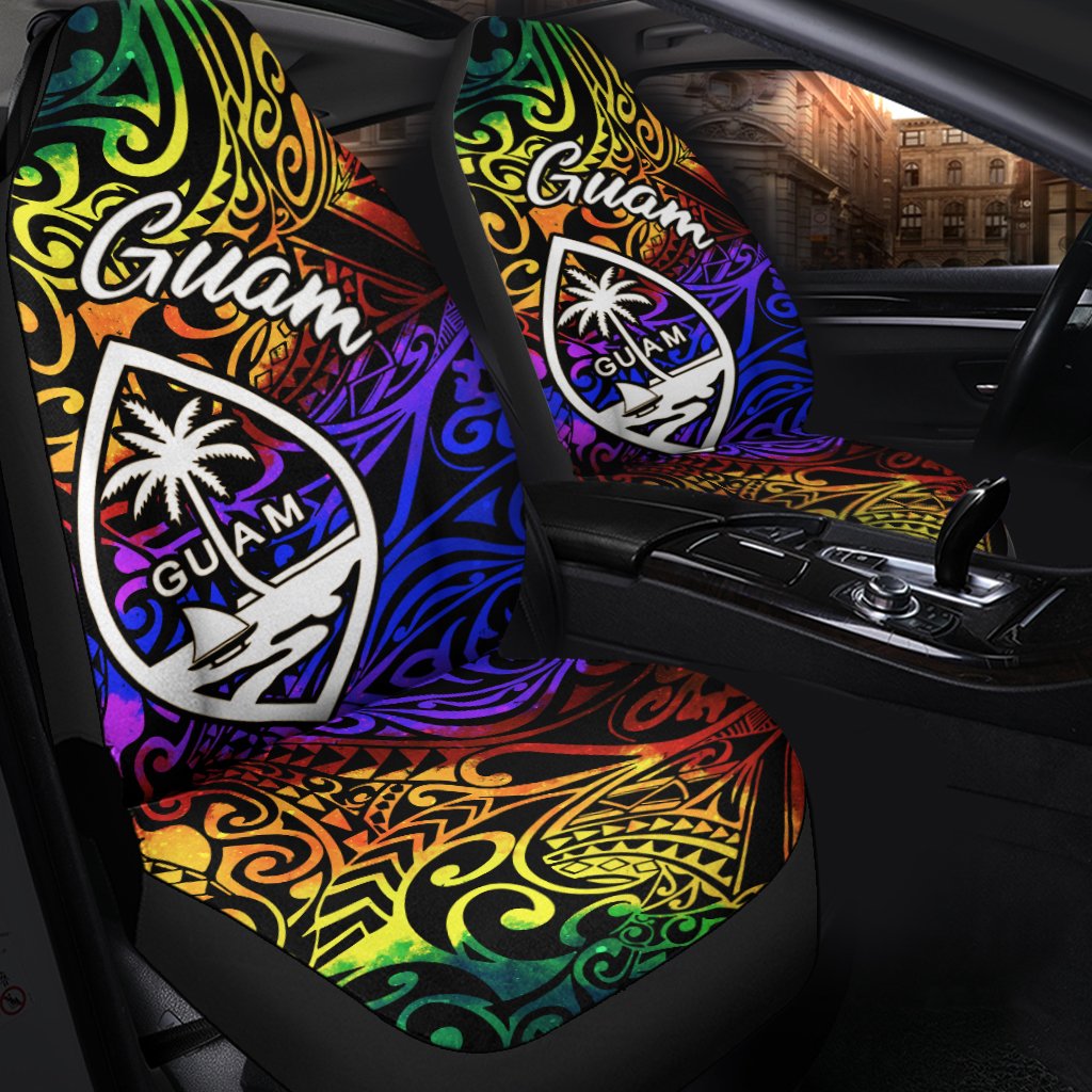 Guam Car Seat Covers - Rainbow Polynesian Pattern - Polynesian Pride