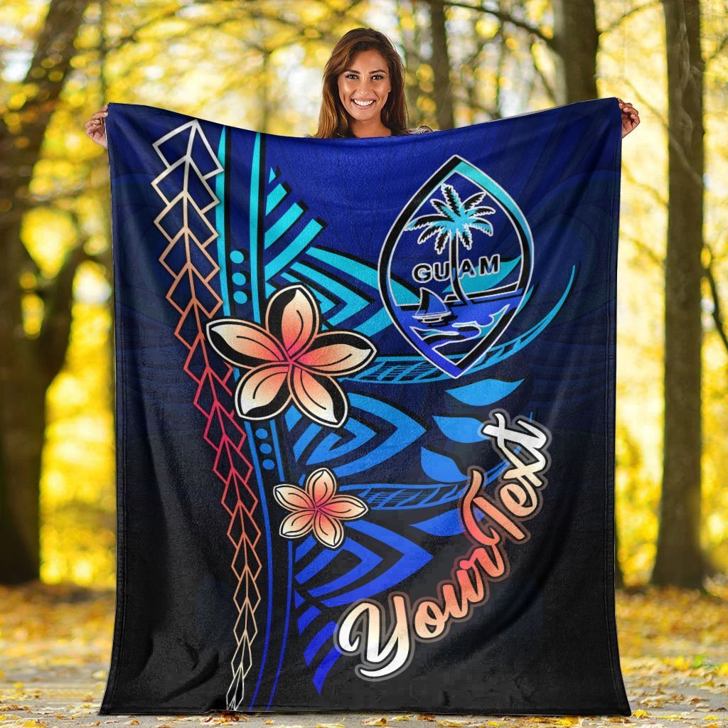 Guam Custom Personalised Premium Blanket - Vintage Tribal Mountain - Polynesian Pride