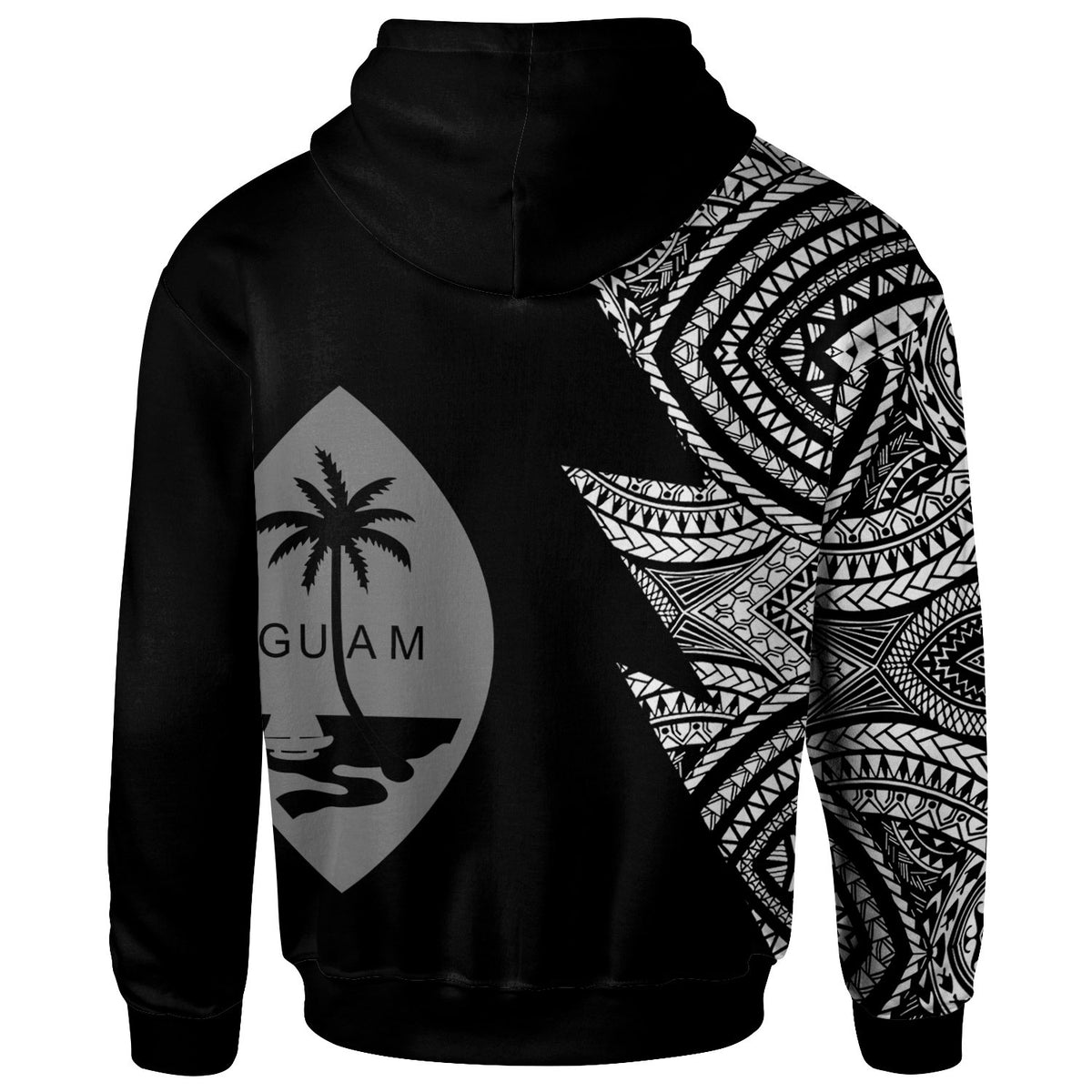 Guam Custom Personalized Zip up Hoodie Flash Style White - Polynesian Pride