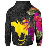 Papua New Guinea Zip up Hoodie Hibiscus Polynesian Pattern - Polynesian Pride