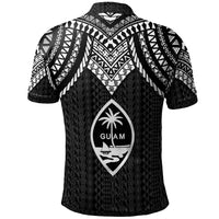 Guam Custom Polo Shirt Polynesian Armor Style Black - Polynesian Pride
