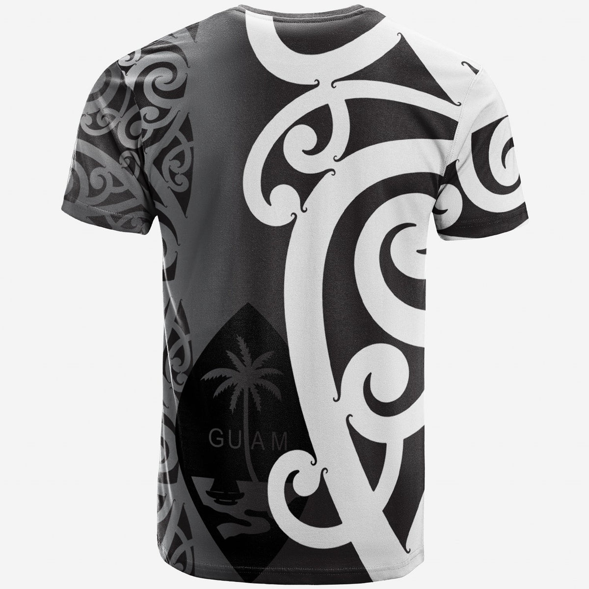 Guam Custom T Shirt Micronesian Maori Pattern Style White - Polynesian Pride