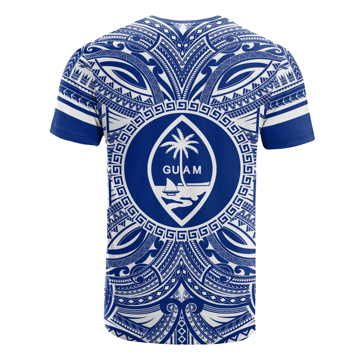 Guam T Shirt Guam Coat of Arms Polynesian Flag Color - Polynesian Pride