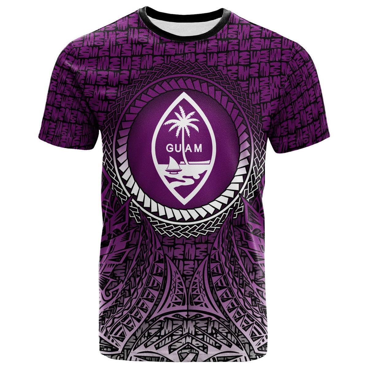 Guam T Shirt Circle Pattern Purple Unisex Purple - Polynesian Pride