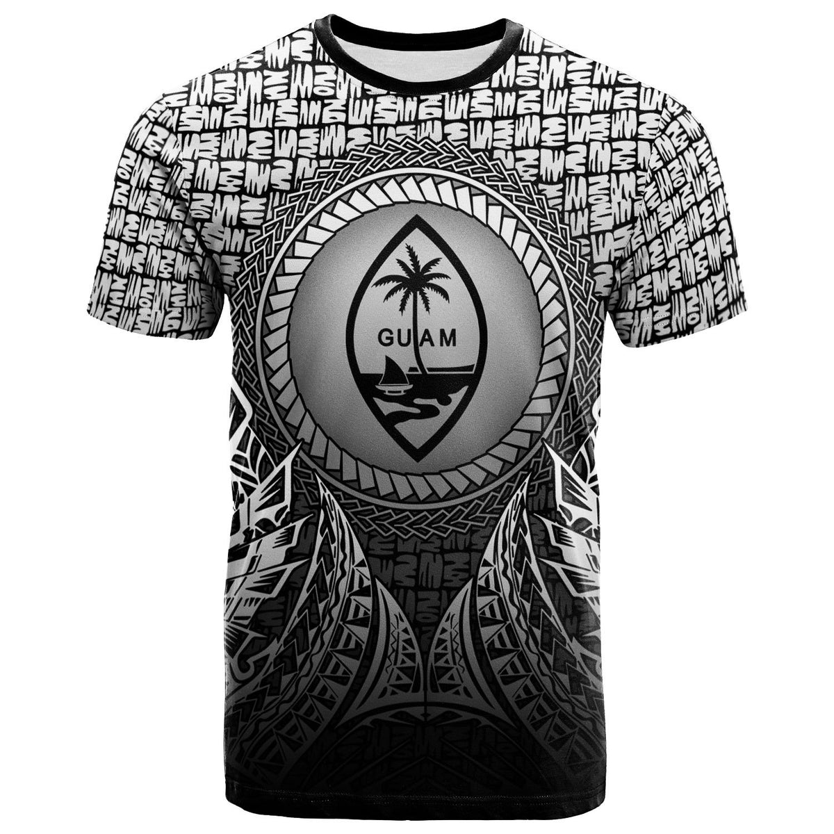 Guam T Shirt Circle Pattern Black Unisex Black - Polynesian Pride