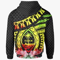 Guam Hoodie Polynesian Pattern Reggae With Hibiscus - Polynesian Pride
