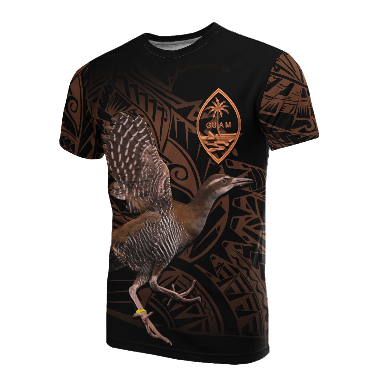 Guam T Shirt Guam Rail Unisex Black - Polynesian Pride