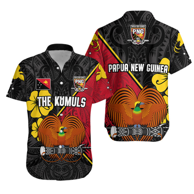 The Kumuls PNG Hawaiian Shirt Papua New Guinea Polynesian Dynamic Style Black LT14 Unisex Black - Polynesian Pride