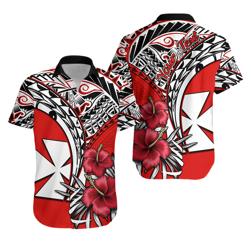 (Custom Personalised) Wallis et Futuna Hawaiian Shirt Polynesian Pattern and Hibiscus Flowers Version Red LT13 Unisex Red - Polynesian Pride