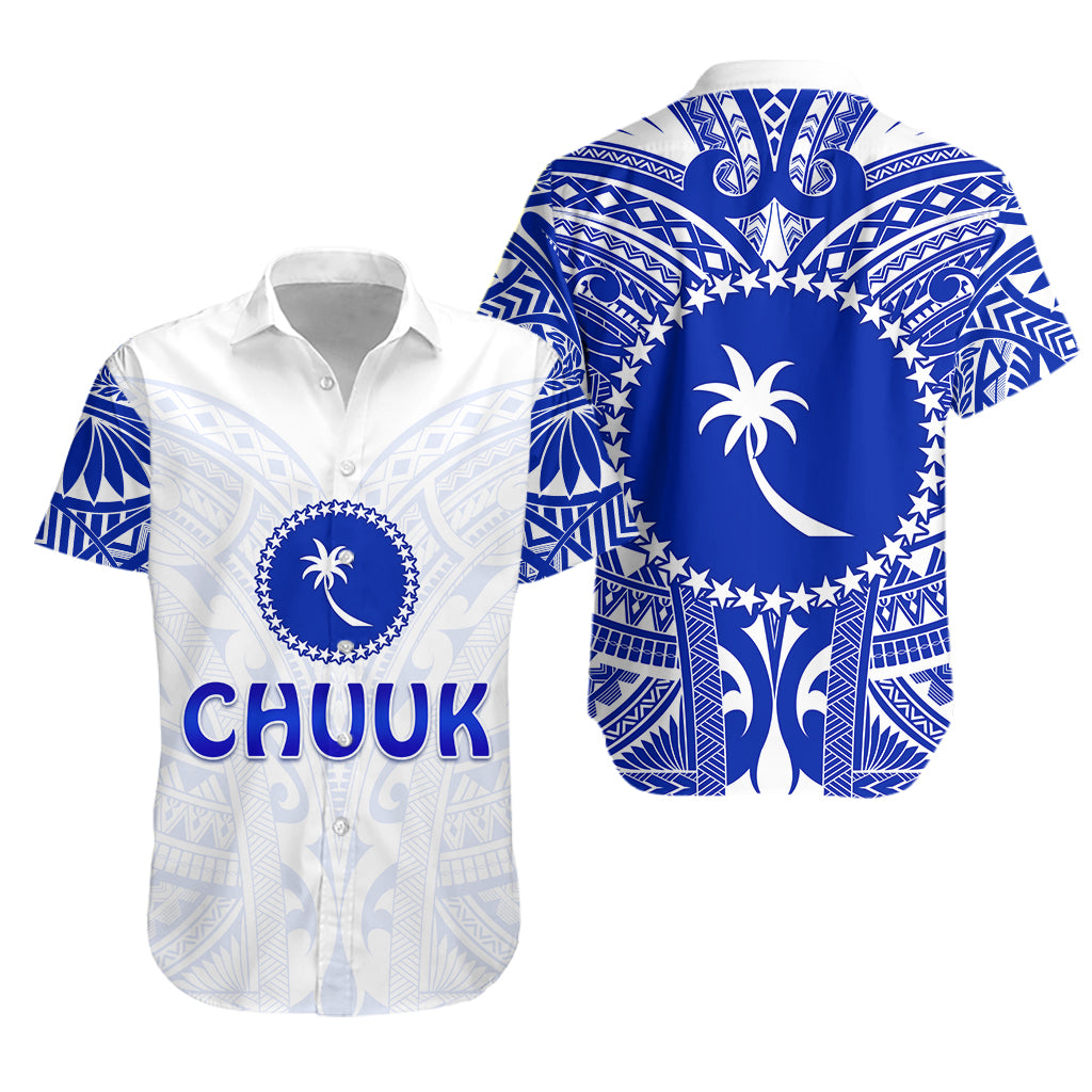 Chuuk Hawaiian Shirt Micronesia Simple Pattern White LT13 Unisex White - Polynesian Pride