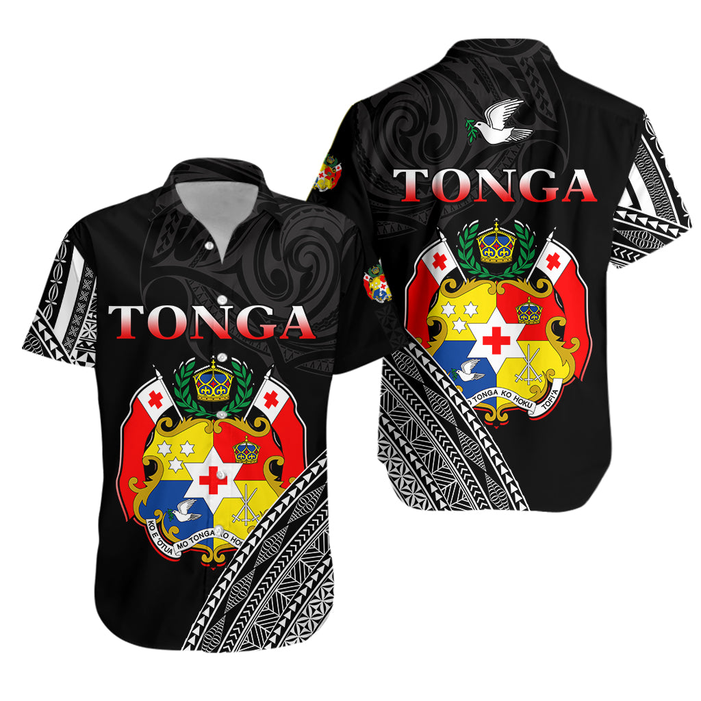 Tonga Hawaiian Shirt Tongan Pattern Blithesome Version Black LT13 - Polynesian Pride