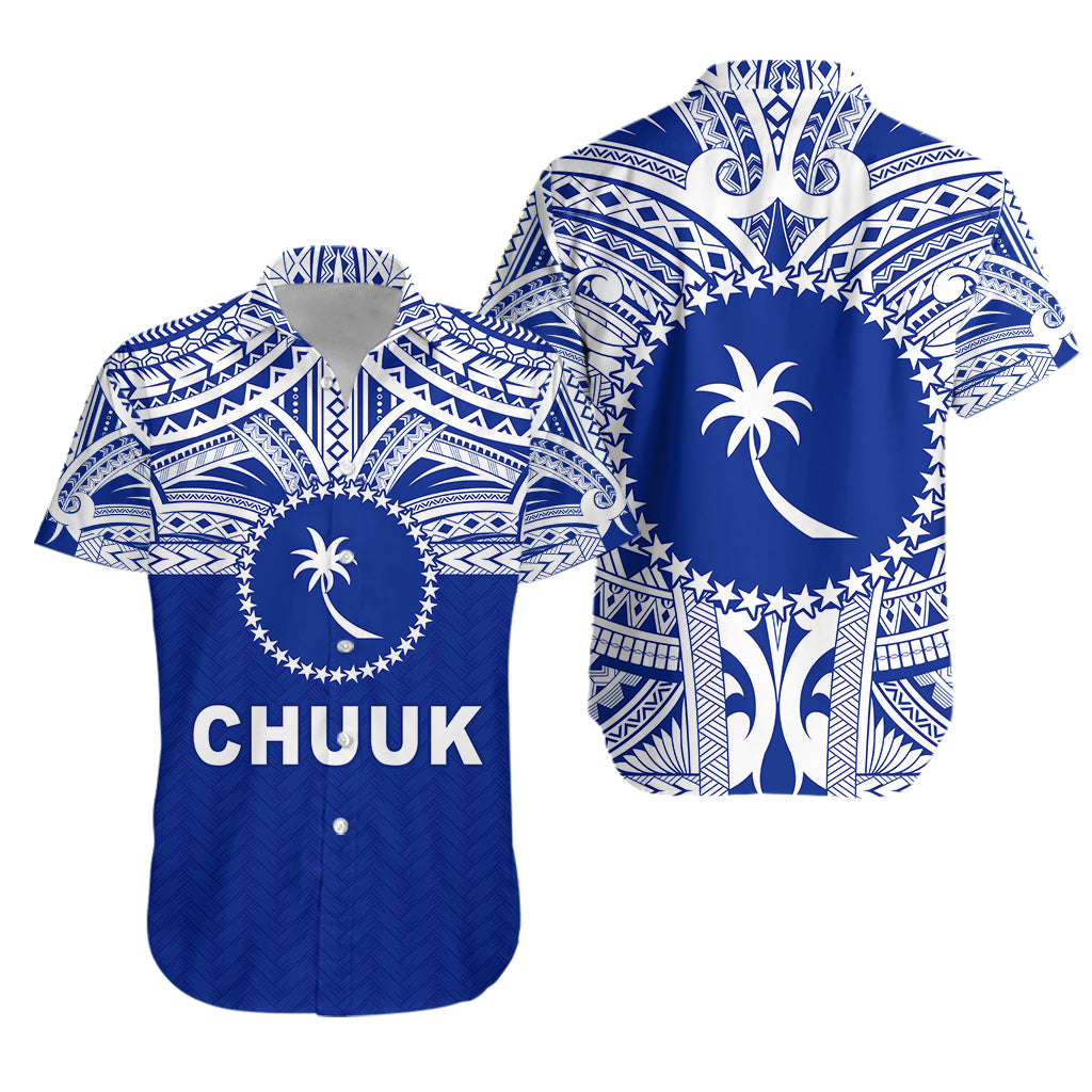 Chuuk Flag Hawaiian Shirt Micronesia Style Blue LT13 Unisex Blue - Polynesian Pride