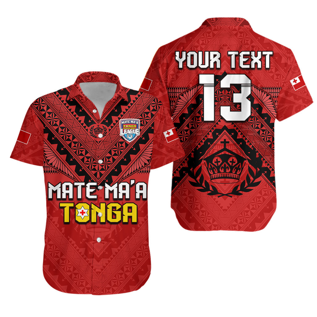 (Custom Text and Number) Tonga Rugby MMT Hawaiian Shirt Ngatu Mate Maa Tonga Simple LT13 Red - Polynesian Pride