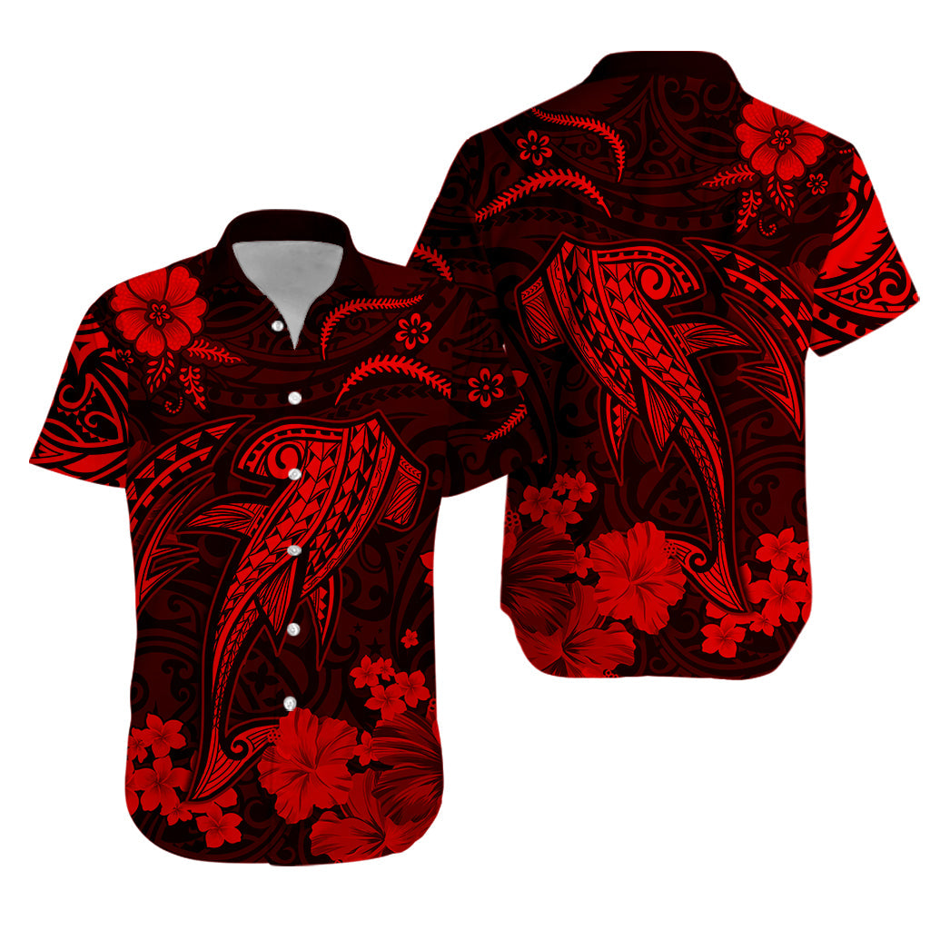 Hawaii Matching Polynesia Tribal Red Shark Dress and Hawaiian ShirtLT13 - Polynesian Pride