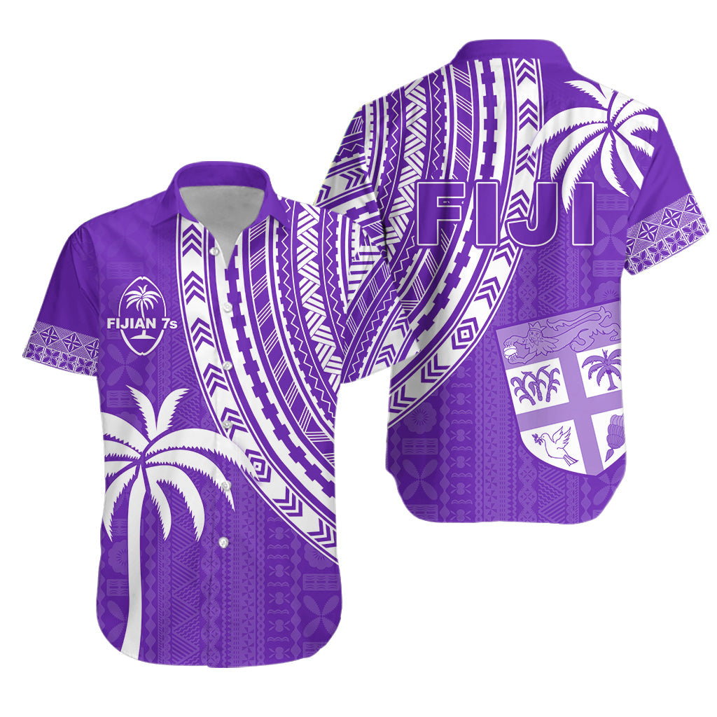 Fiji Rugby Sevens Hawaiian Shirt Fijian 7s Tapa Polynesian Purple LT13 Unisex Purple - Polynesian Pride