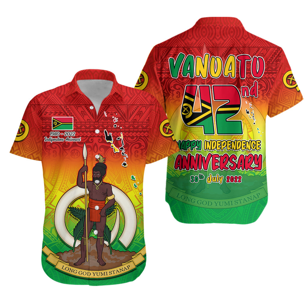 Vanuatu Independence Day Hawaiian Shirt 42nd Anniversary Yumi Yumi Yumi LT13 Unisex Red - Polynesian Pride