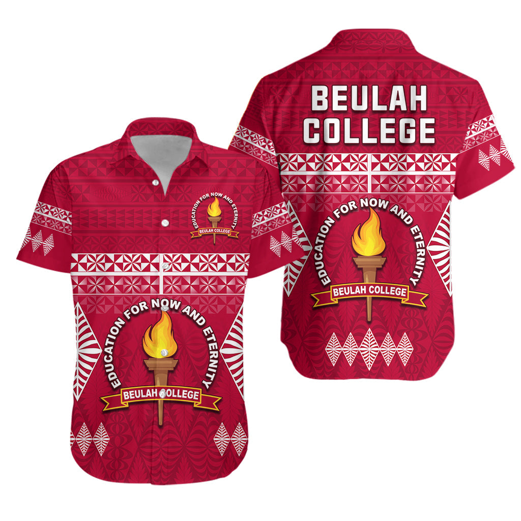 Beulah College Hawaiian Shirt Ngatu Pattern Tonga LT13 Unisex Maroon - Polynesian Pride