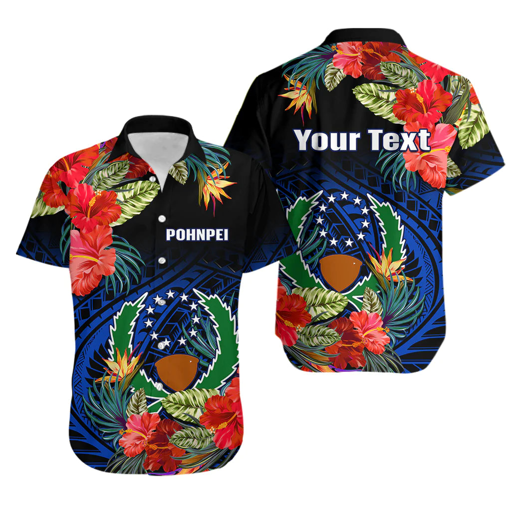 Custom Pohnpei State Matching Dress and Hawaiian Shirt Polynesian Hibiscus Flowers LT14 - Polynesian Pride