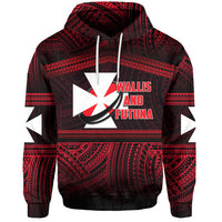 Custom Wallis and Futuna Rugby Polynesian Patterns Hoodie Unisex Red - Polynesian Pride