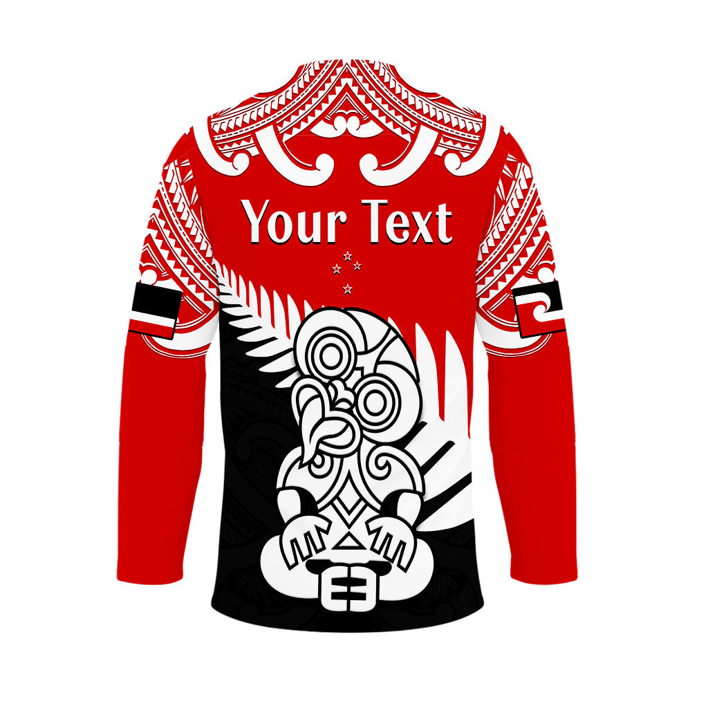 (Custom Personalised) Waitangi Day Hockey Jersey Tino Rangatiratanga Flag With Tiki Maori Fern LT14 - Polynesian Pride