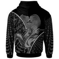 Papua New Guinea Hoodie Octopus Style White Color - Polynesian Pride