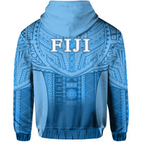 Fiji Faithful Zip Hoodie Version Blue LT13 - Polynesian Pride