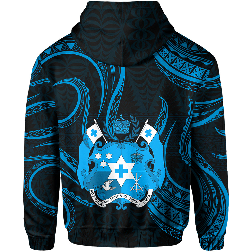 Custom Tonga Pattern Hoodie Always Proud Version Blue LT13 - Polynesian Pride