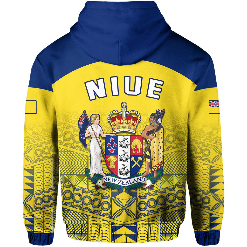 Niue Zip Hoodie Rock of Polynesia (Golden) LT13 - Polynesian Pride