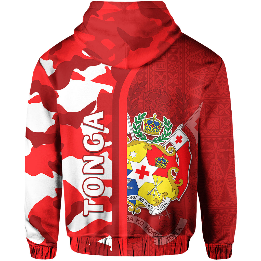 Custom Tonga Unique Hoodie Camouflage with Tongan Pattern LT13 - Polynesian Pride