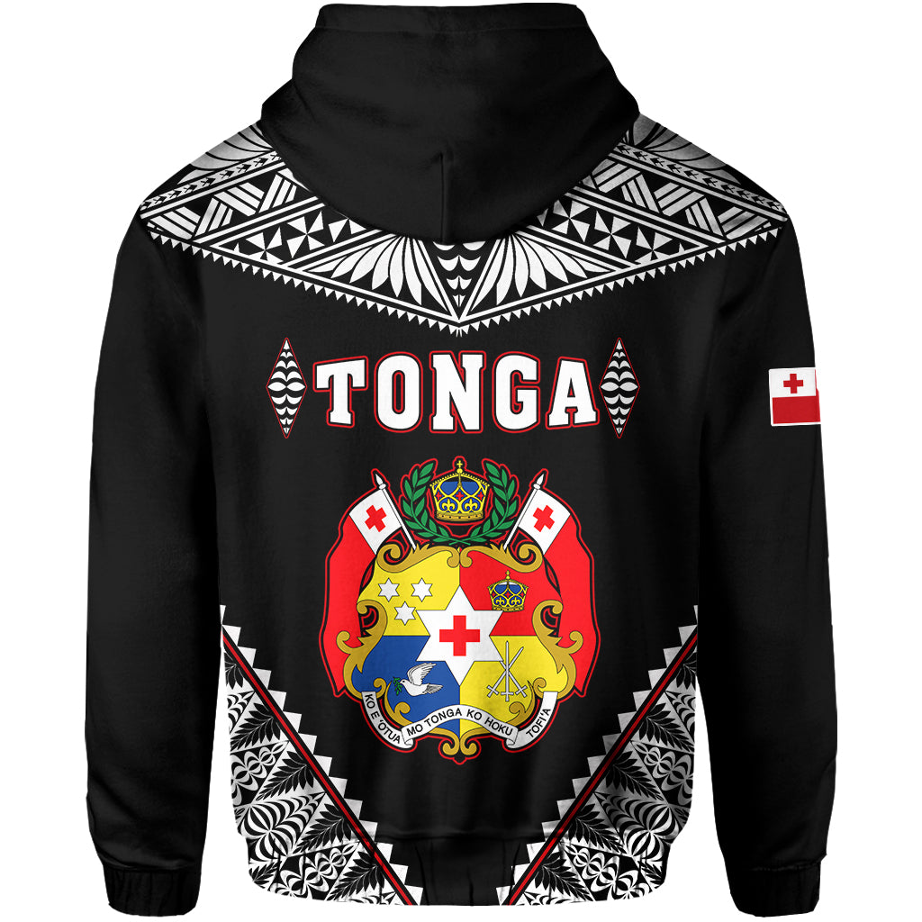 Custom Tonga Zip Hoodie Tongan Kupesi Pattern LT13 - Polynesian Pride