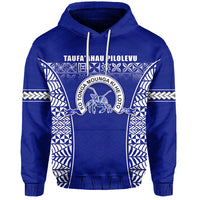Taufaahau Pilolevu Hoodie Ngatu Tongan LT13 Unisex Blue - Polynesian Pride