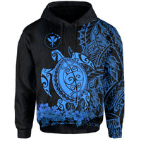 Custom Hawaii Polynesian Hoodie Blue Sea Turtles Hawaiian LT13 - Polynesian Pride
