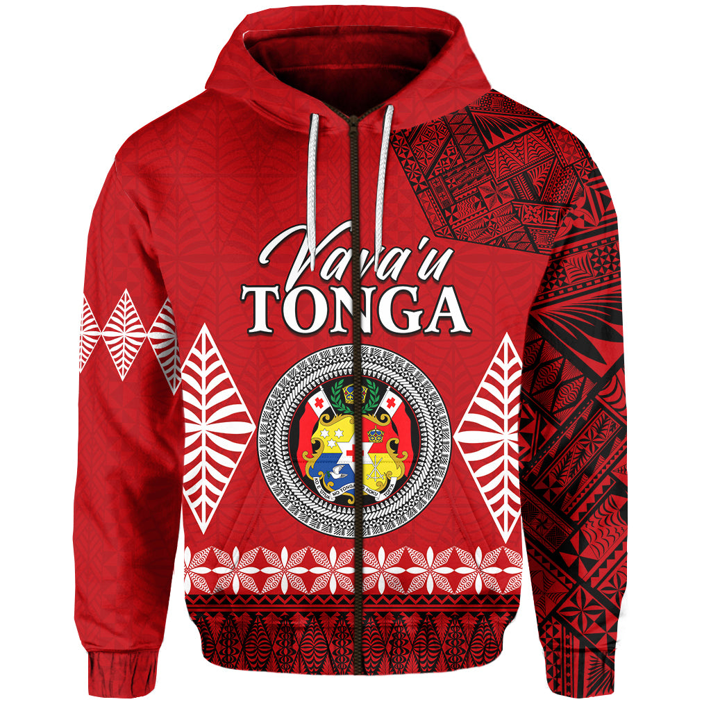 Custom Vava u Tonga Zip Hoodie Tongan Ngatu LT13 - Polynesian Pride