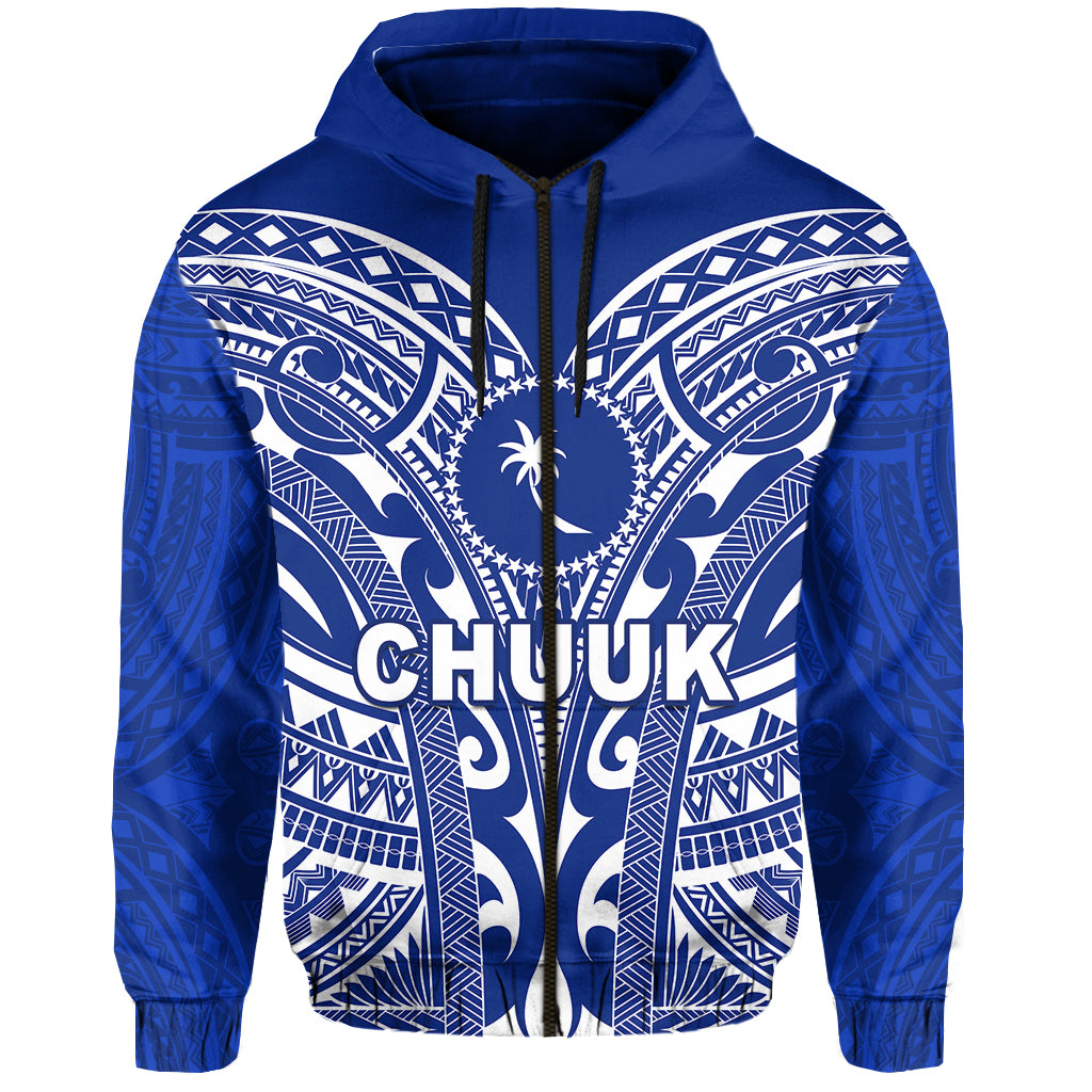 Custom Chuuk Zip Hoodie Micronesia Simple Pattern LT13 - Polynesian Pride