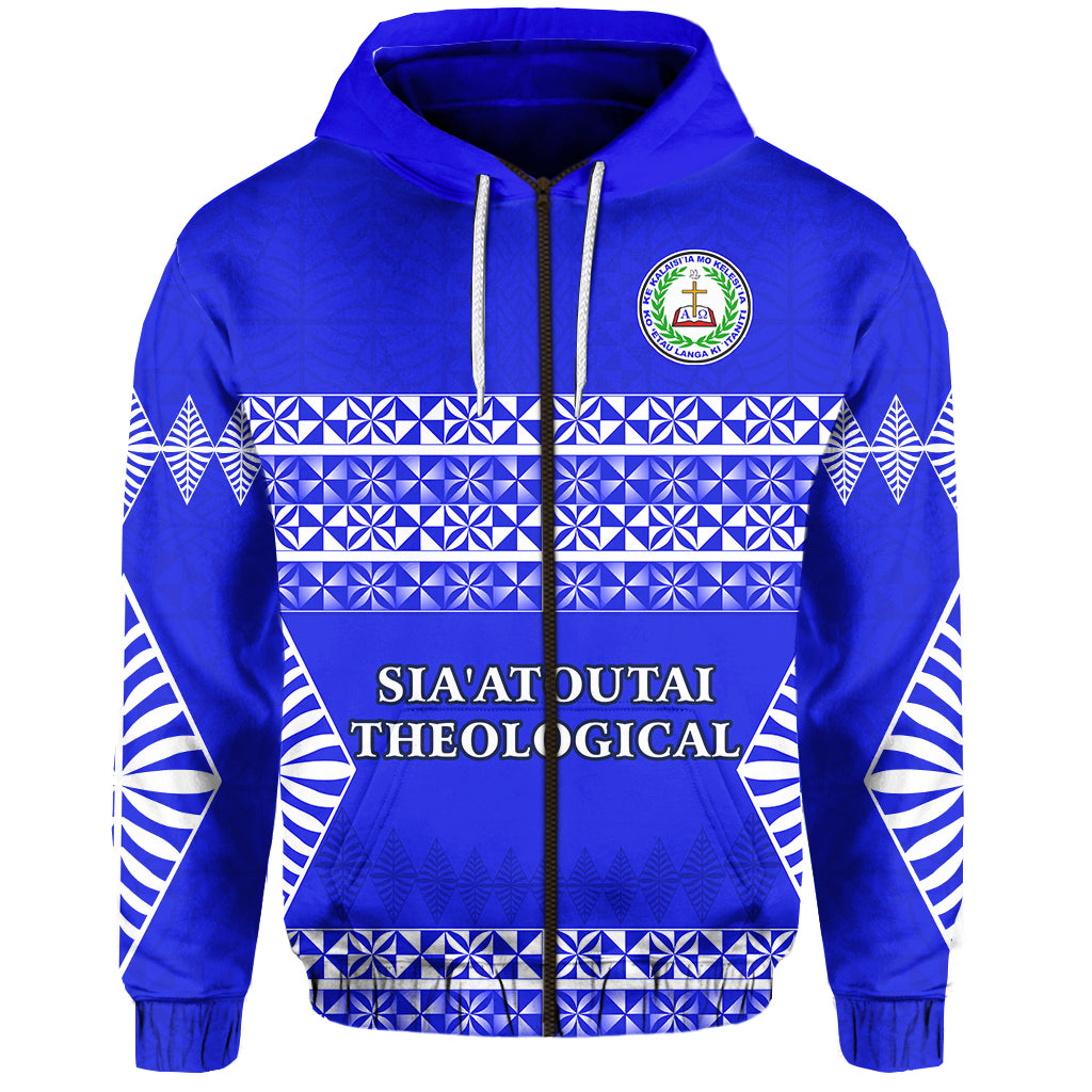 Custom Siaatoutai Theological College Zip Hoodie Tonga Pattern LT13 - Polynesian Pride
