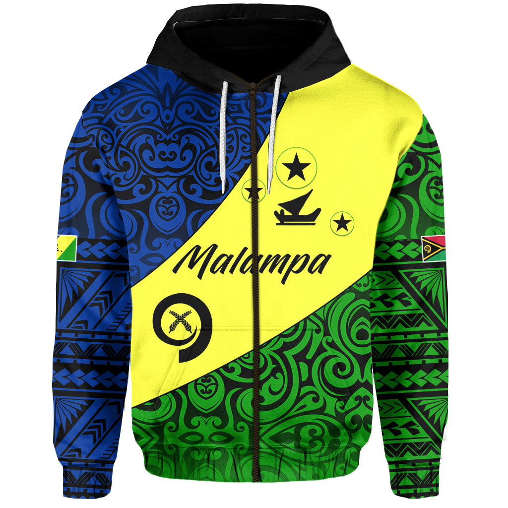 Custom Malampa Province Zip Hoodie Vanuatu Pattern LT13 - Polynesian Pride