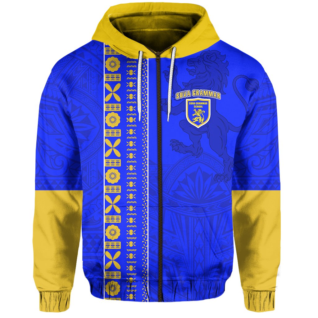 Suva Grammar Zip Hoodie (For Kid) Happy Anniversary LT13 Unisex Blue - Polynesian Pride