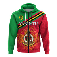 Vanuatu Zip Hoodie Pattern Sand Drawing LT13 Unisex Red - Polynesian Pride