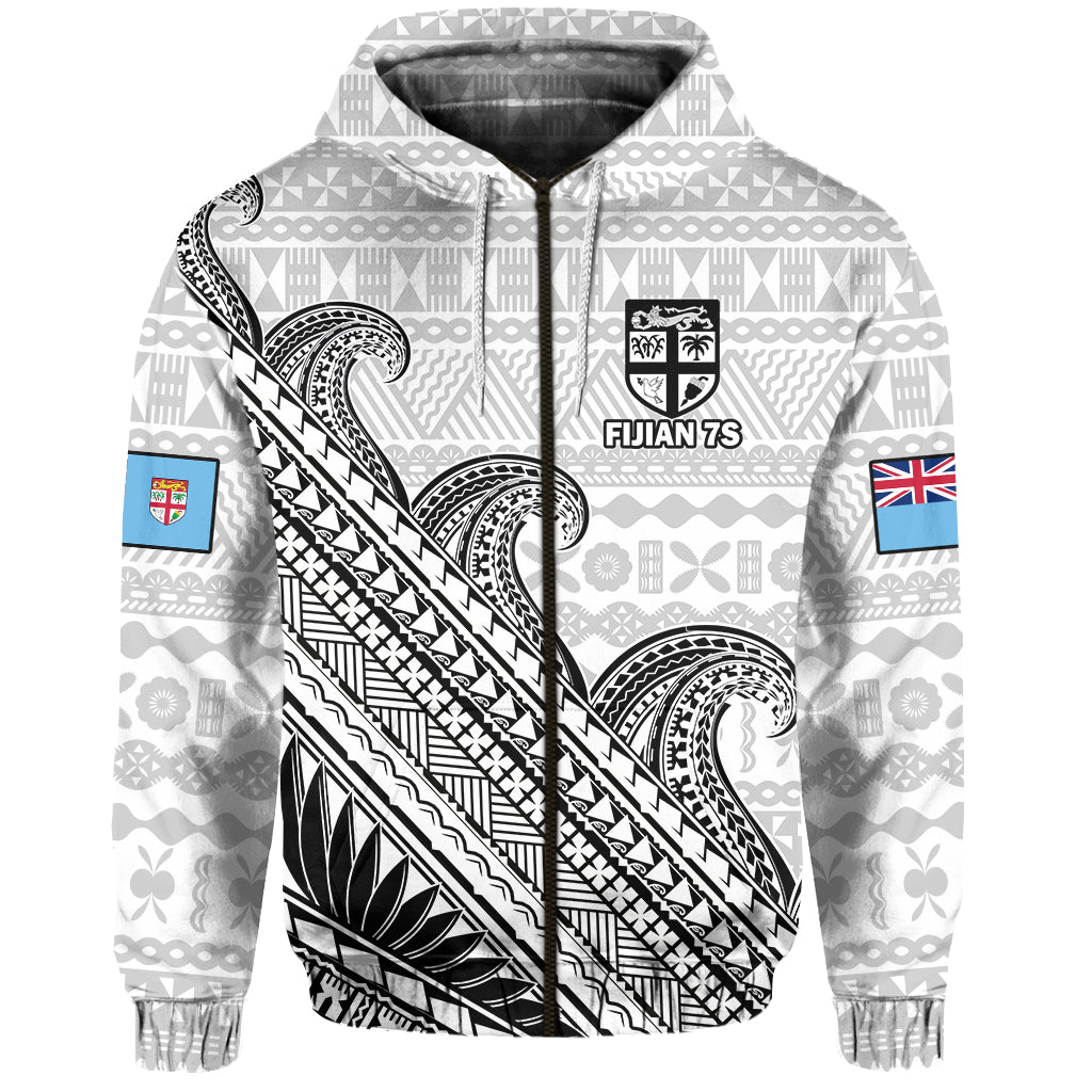 (Custom Text and Number) Fiji Sevens Rugby Hoodie Fijian 7s Tapa Polynesian Art LT14 - Polynesian Pride